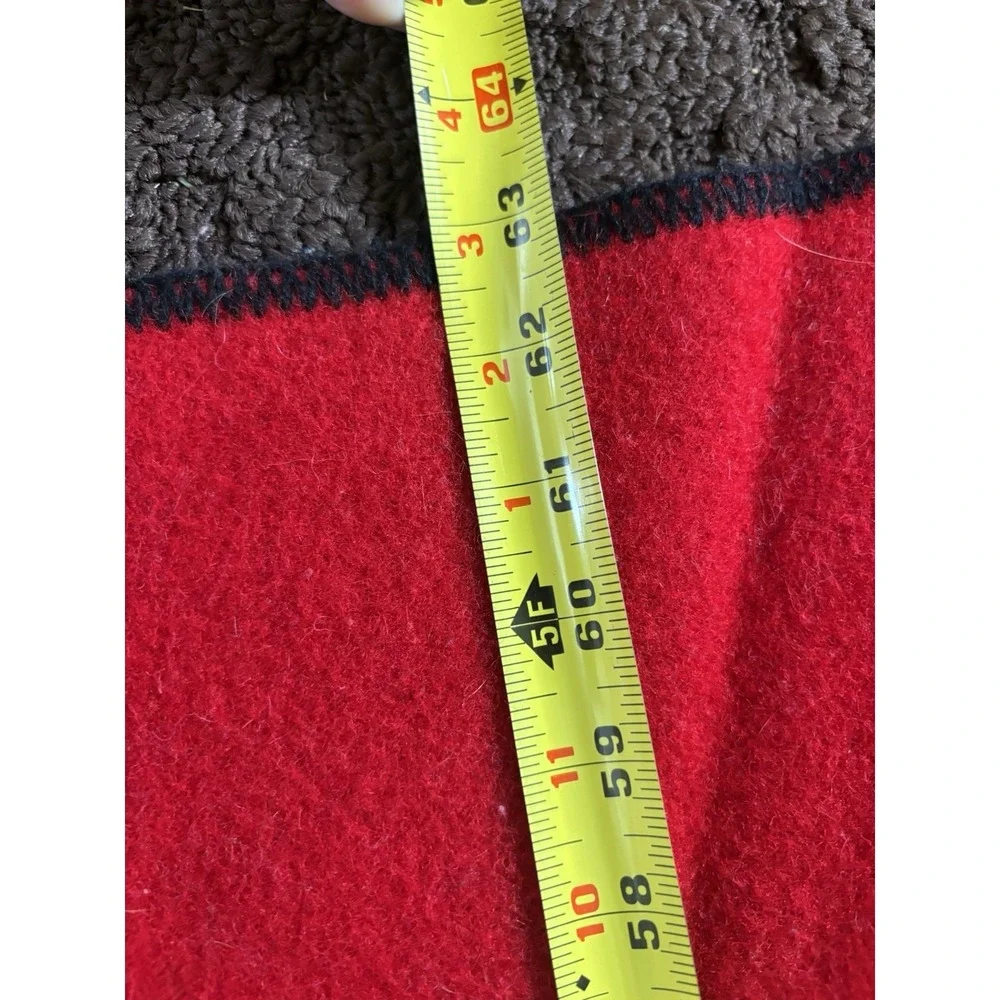 Red And Black Stripe Wool Blanket 50
